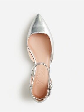 J. Crew Silver Ankle Strap Sandals
